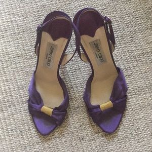 Jimmy Choo purple satin sandals size 39